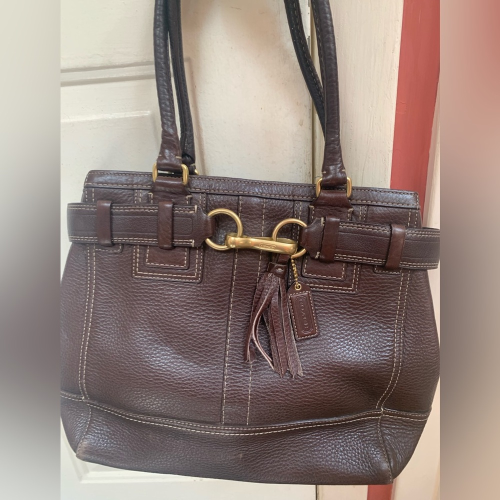 Coach Hampton pebbled leather bag